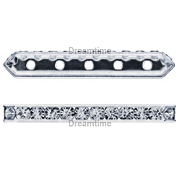 Dreamtime Crystal DC 77730 Rondelle Spacer Bars 5 Hole Crystal/Silver
